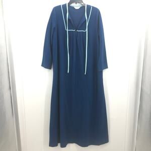 Kayser Front Zip Sleepwear Robe Dress Long Sleeve
